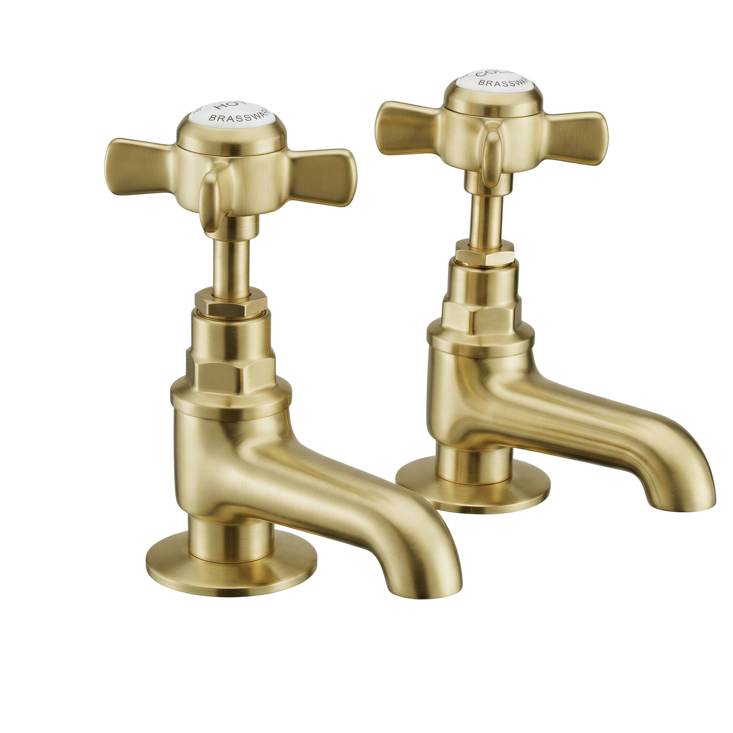 Fairford Kensington Brushed Brass Basin Pilar Taps