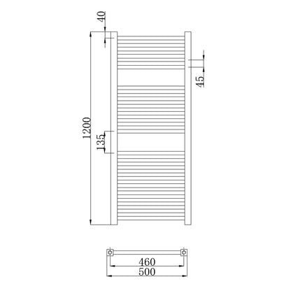 Fairford Square 1200 x 500mm Chrome Ladder Towel Rail
