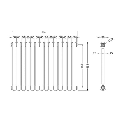 Fairford Tradite 635 x 863mm Anthracite Radiator