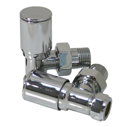 Fairford Basics Round Radiator Valves, Angled, Pair