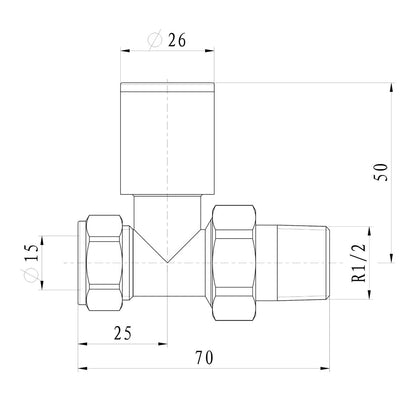 Fairford Basics Round Radiator Valves, Straight, Pair