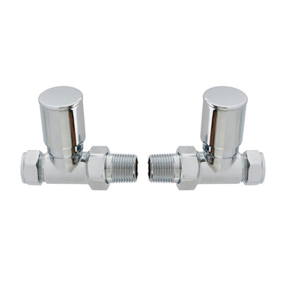 Fairford Basics Round Radiator Valves, Straight, Pair