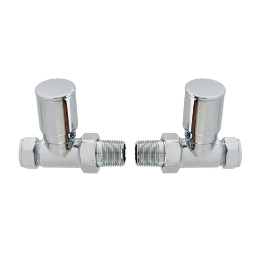 Fairford Basics Round Radiator Valves, Straight, Pair