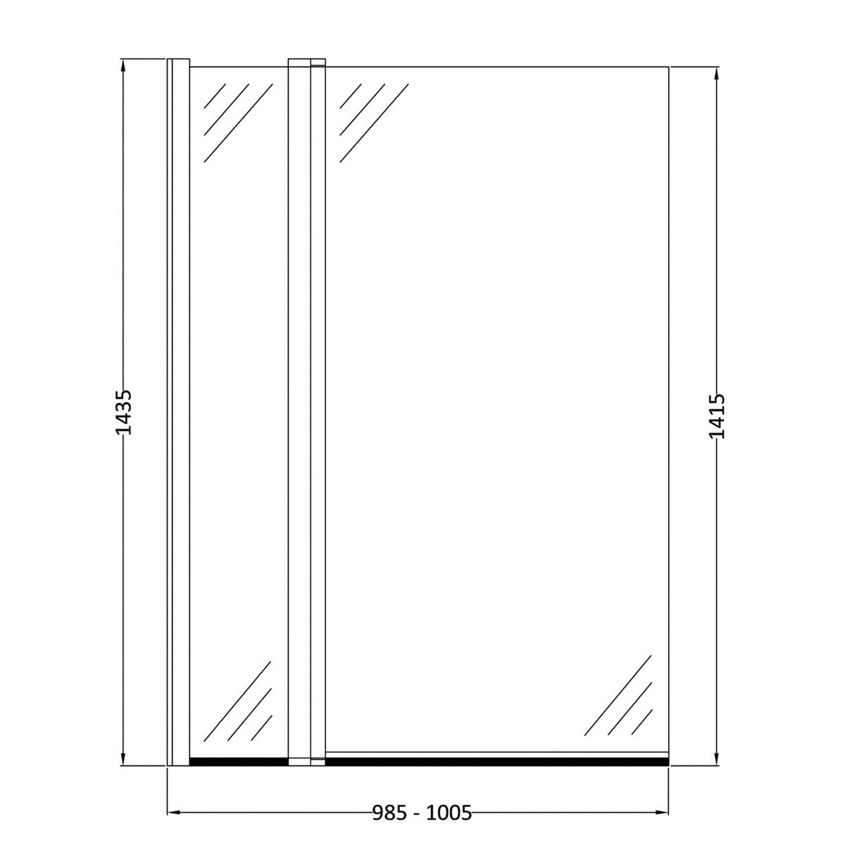 Fairford 6mm Straight Shower Bath Screen with Fixed Panel