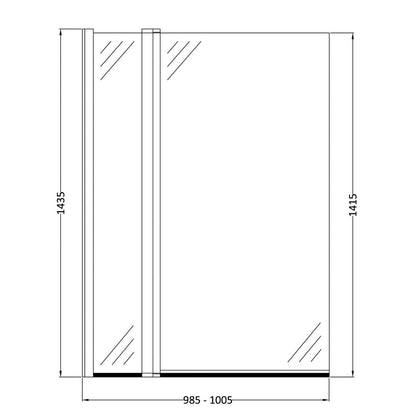 Fairford 6mm Straight Shower Bath Screen with Fixed Panel