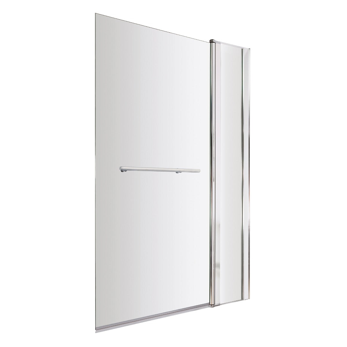 Fairford 6mm Straight Shower Bath Screen w Fixed Panel and Rail
