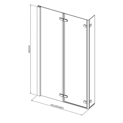 Fairford 6mm L Shaped Shower Bath Screen Double Hinged