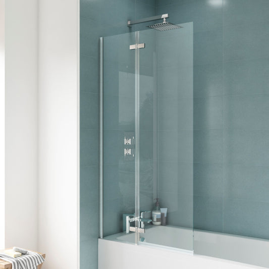 Fairford 5mm Straight Shower Bath Screen, Central Hinge