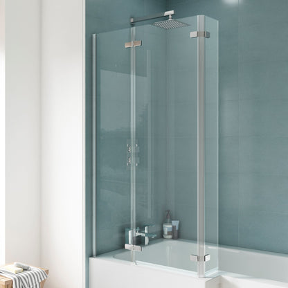 Fairford 5mm L Shaped Shower Bath Screen with Fixed Panel