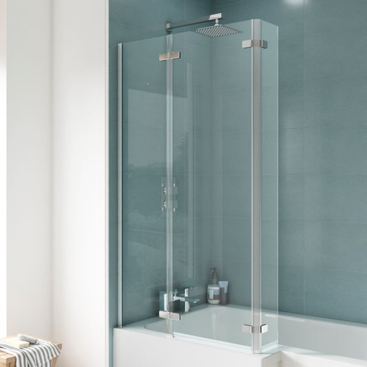 Fairford 5mm L Shaped Shower Bath Screen with Fixed Panel