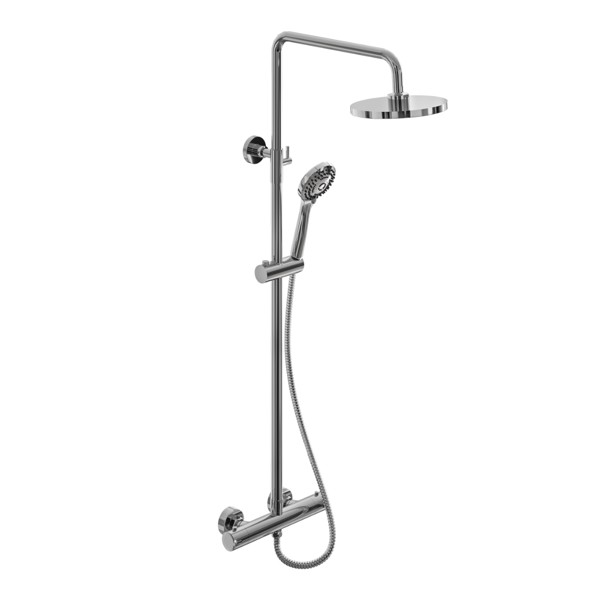 Fairford Element Exposed Round Shower Kit, Chrome