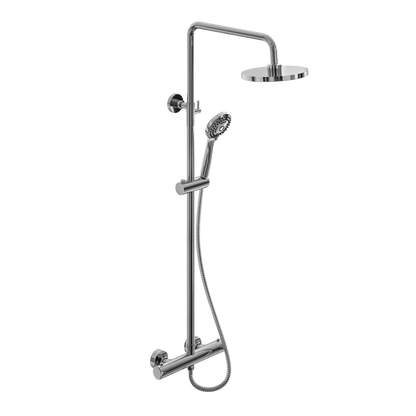Fairford Element Exposed Round Shower Kit, Chrome
