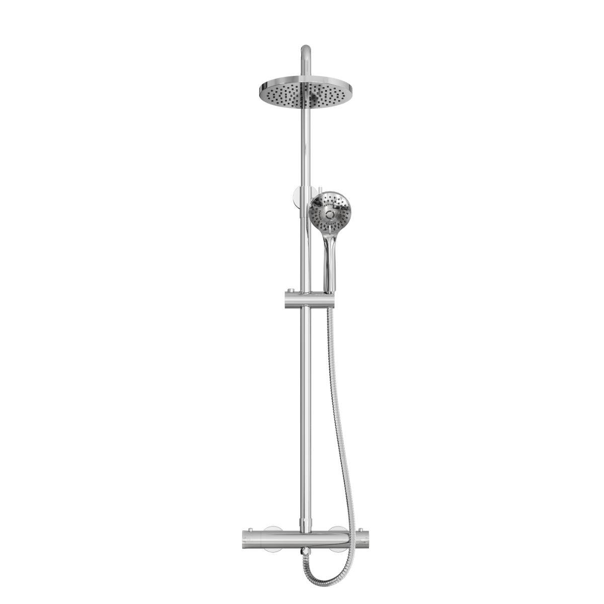 Fairford Element Exposed Round Shower Kit, Chrome