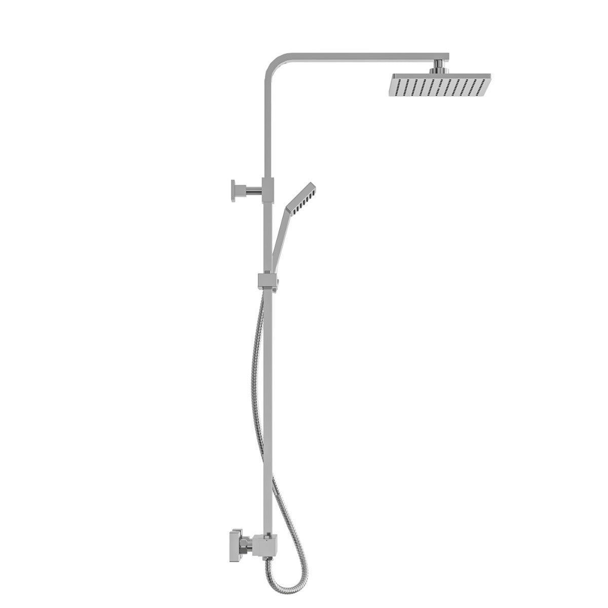 Fairford Una Exposed Square Shower Kit, Chrome