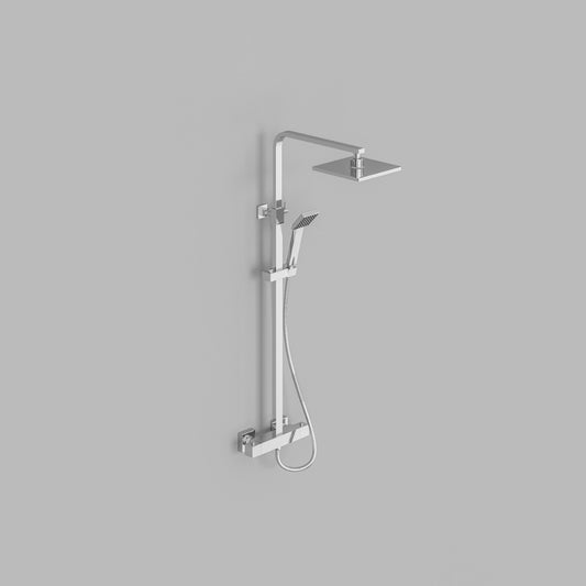 Fairford Una Exposed Square Shower Kit, Chrome