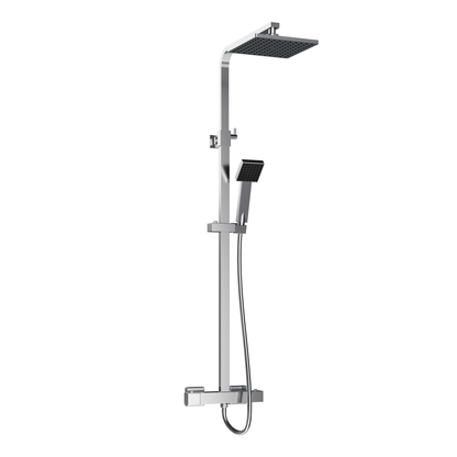 Fairford Una Exposed Square Shower Kit, Chrome