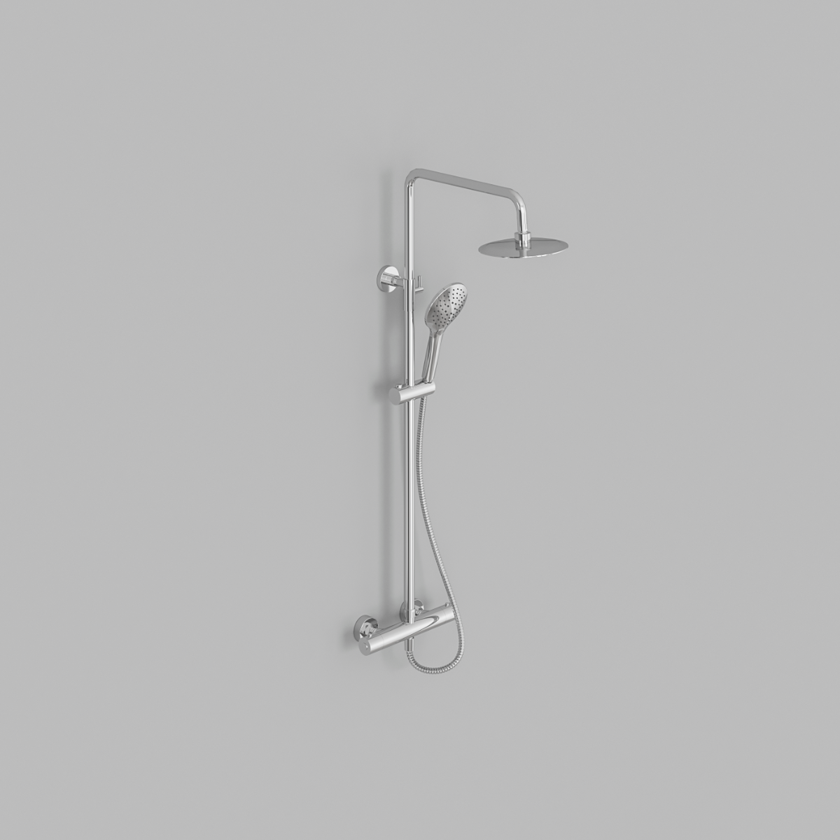 Fairford Element Pro Exposed Round Shower Kit, Chrome