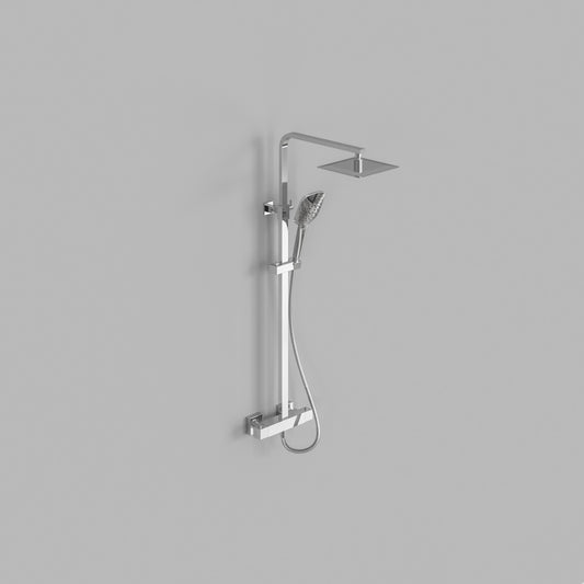 Fairford Una Pro Exposed Square Shower Kit, Chrome