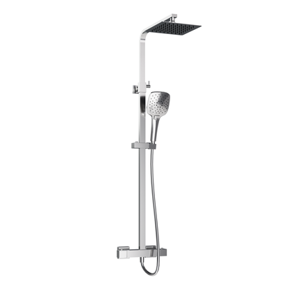 Fairford Una Pro Exposed Square Shower Kit, Chrome