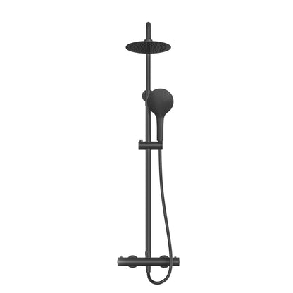 Fairford Element Pro Exposed Round Shower Kit, Matt Black