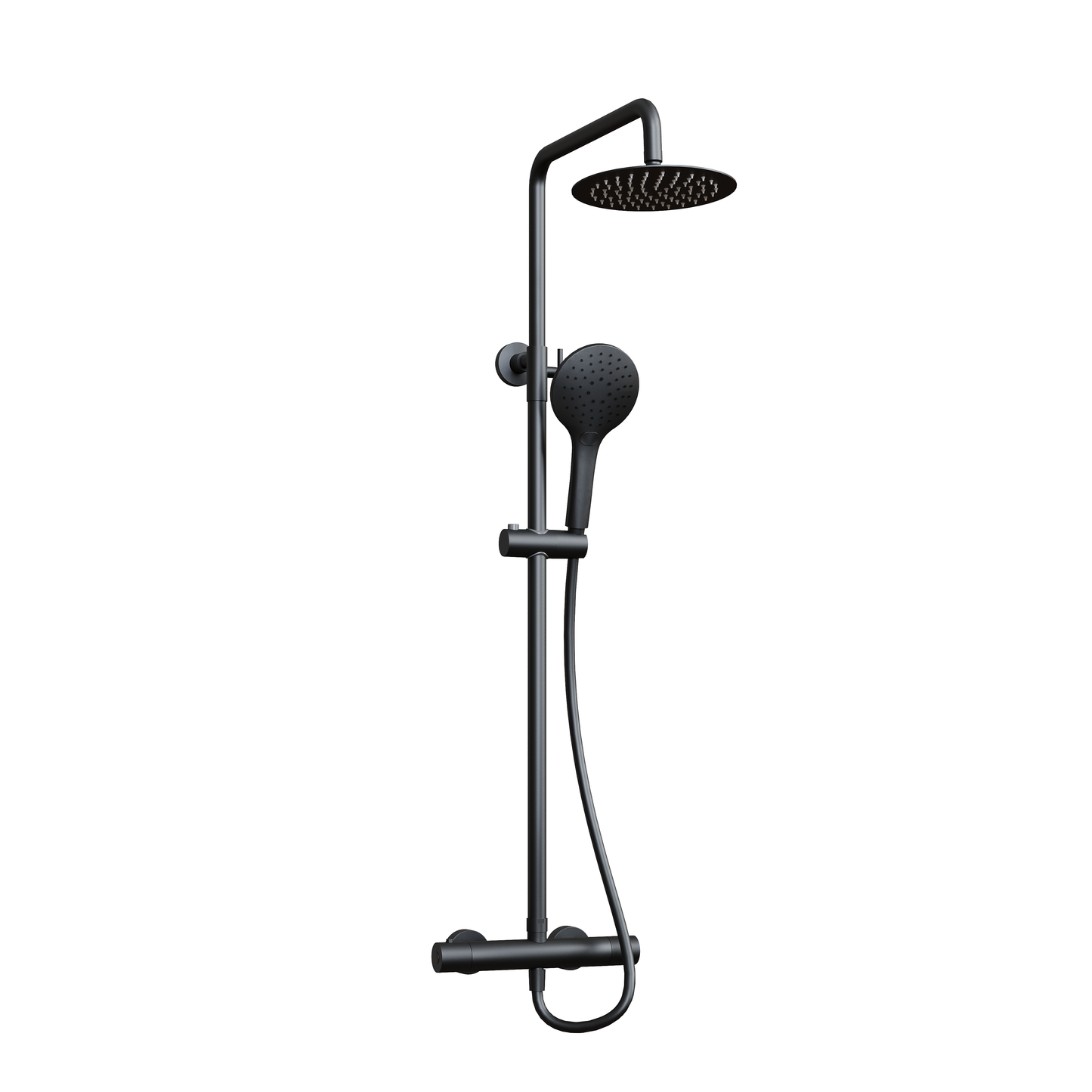 Fairford Element Pro Exposed Round Shower Kit, Matt Black