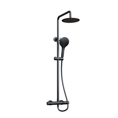 Fairford Element Pro Exposed Round Shower Kit, Matt Black