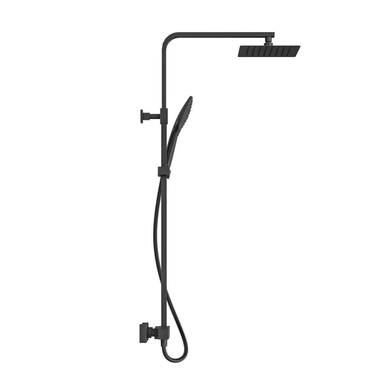 Fairford Una Pro Exposed Square Shower Kit, Matt Black