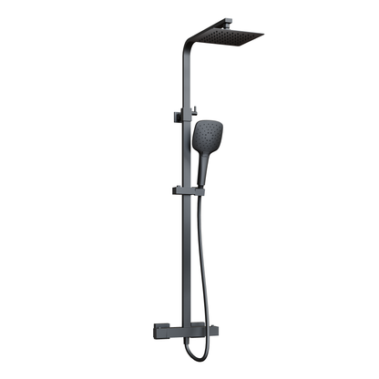 Fairford Una Pro Exposed Square Shower Kit, Matt Black