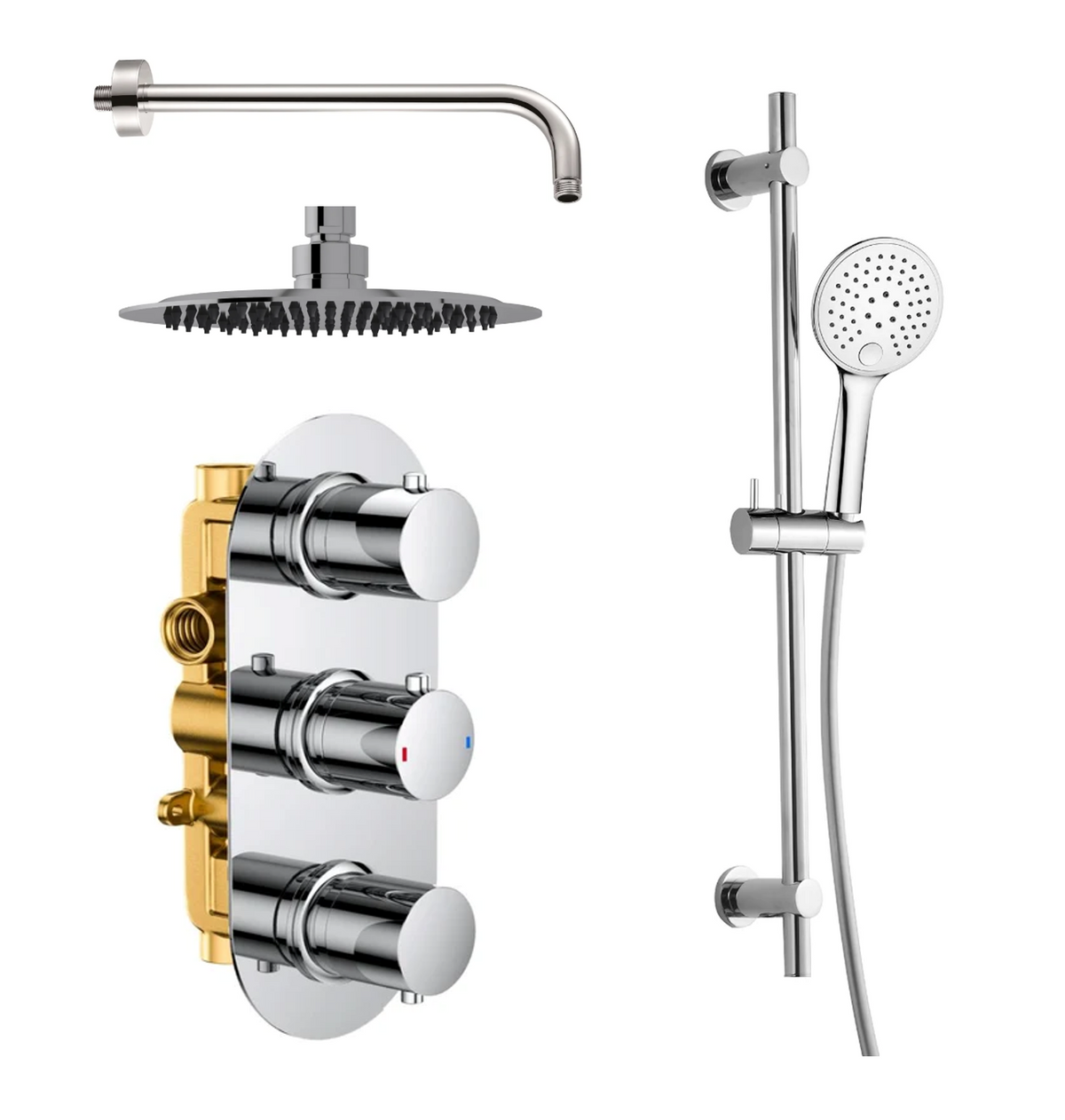 Fairford Element 3 Concealed Shower Kit with Slide Rail Kit