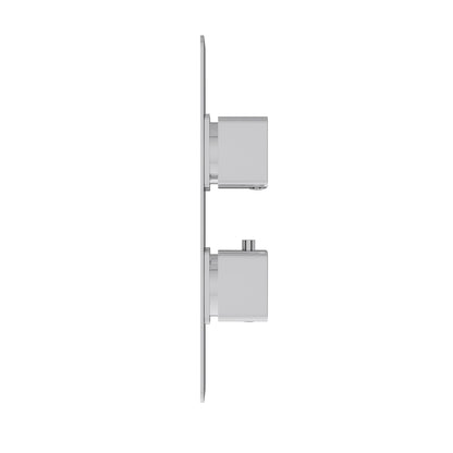 Fairford Una Chrome Square Concealed Twin Shower Valve, 1 Outlet
