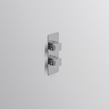 Fairford Una Chrome Square Concealed Twin Shower Valve, 1 Outlet