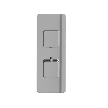 Fairford Una Chrome Square Concealed Twin Shower Valve with Diverter, 2 Outlet