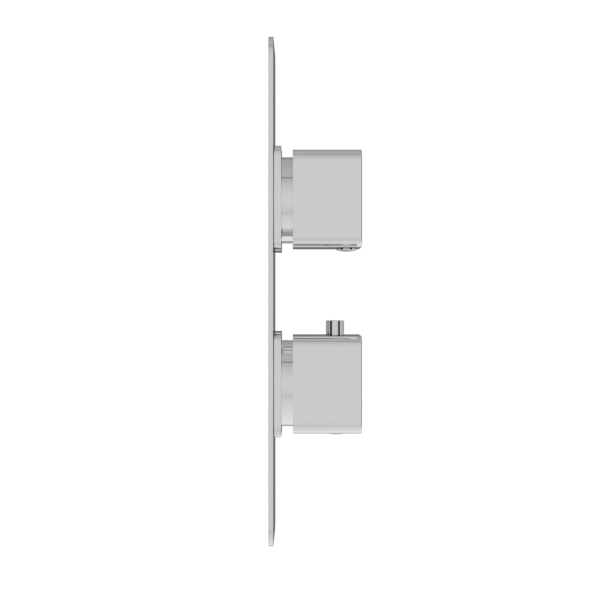 Fairford Una Chrome Square Concealed Twin Shower Valve with Diverter, 2 Outlet