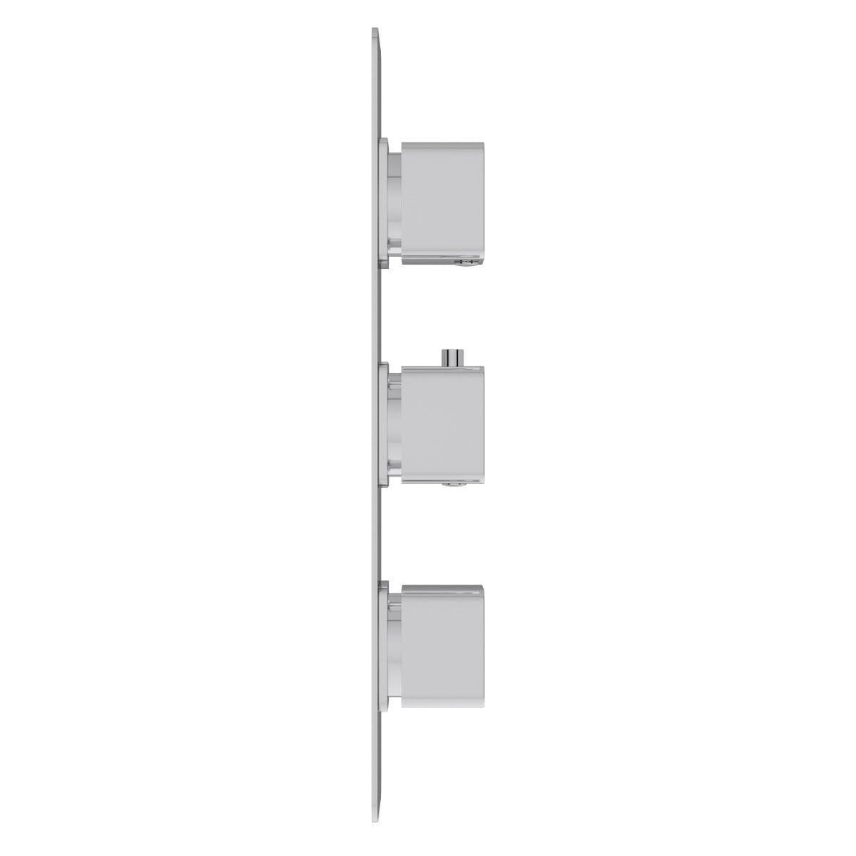 Fairford Una Chrome Square Concealed Triple Shower Valve, 2 Outlet