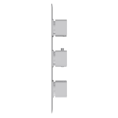 Fairford Una Chrome Square Concealed Triple Shower Valve, 2 Outlet