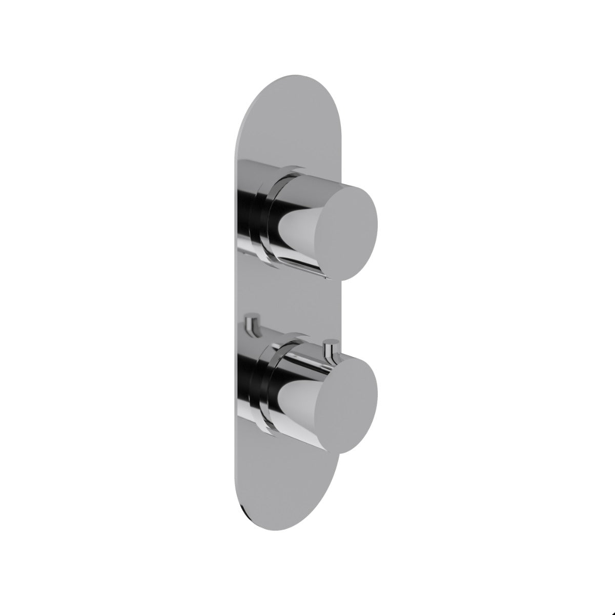 Fairford Element Chrome Round Concealed Twin Shower Valve with Diverter, 2 Outlet