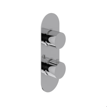 Fairford Element Chrome Round Concealed Twin Shower Valve with Diverter, 2 Outlet