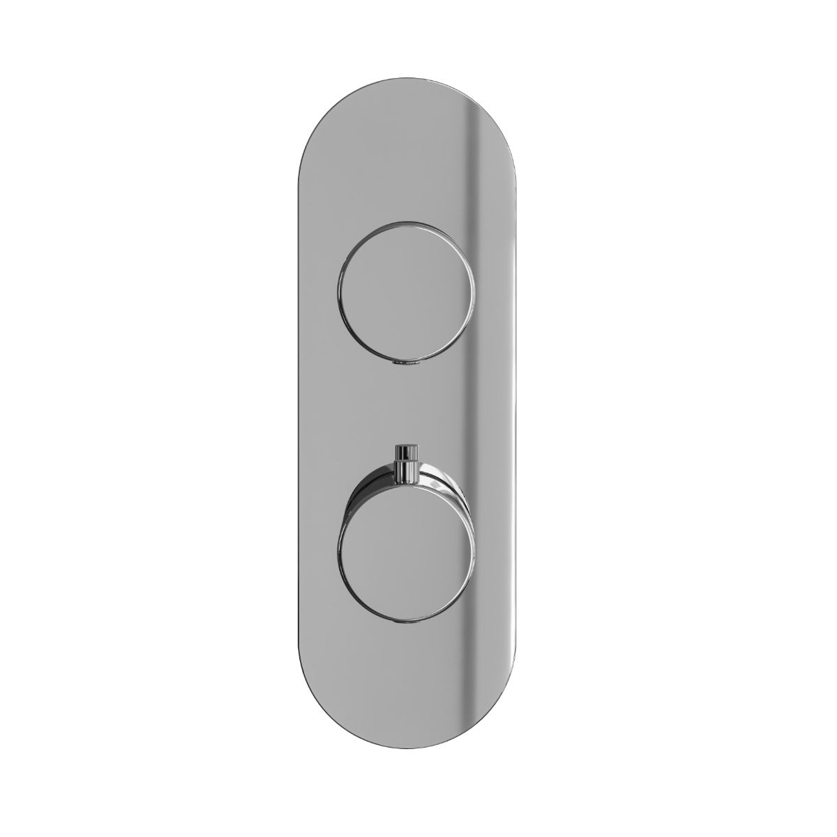 Fairford Element Chrome Round Concealed Twin Shower Valve with Diverter, 2 Outlet