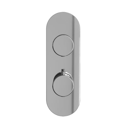 Fairford Element Chrome Round Concealed Twin Shower Valve with Diverter, 2 Outlet