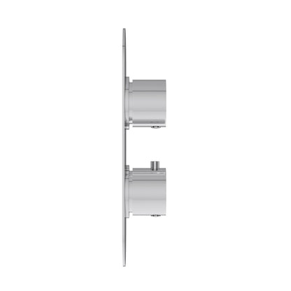 Fairford Element Chrome Round Concealed Twin Shower Valve with Diverter, 2 Outlet