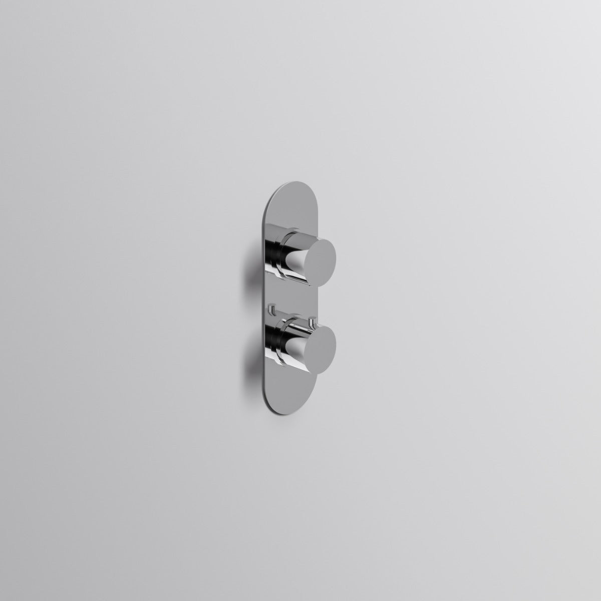 Fairford Element Chrome Round Concealed Twin Shower Valve with Diverter, 2 Outlet