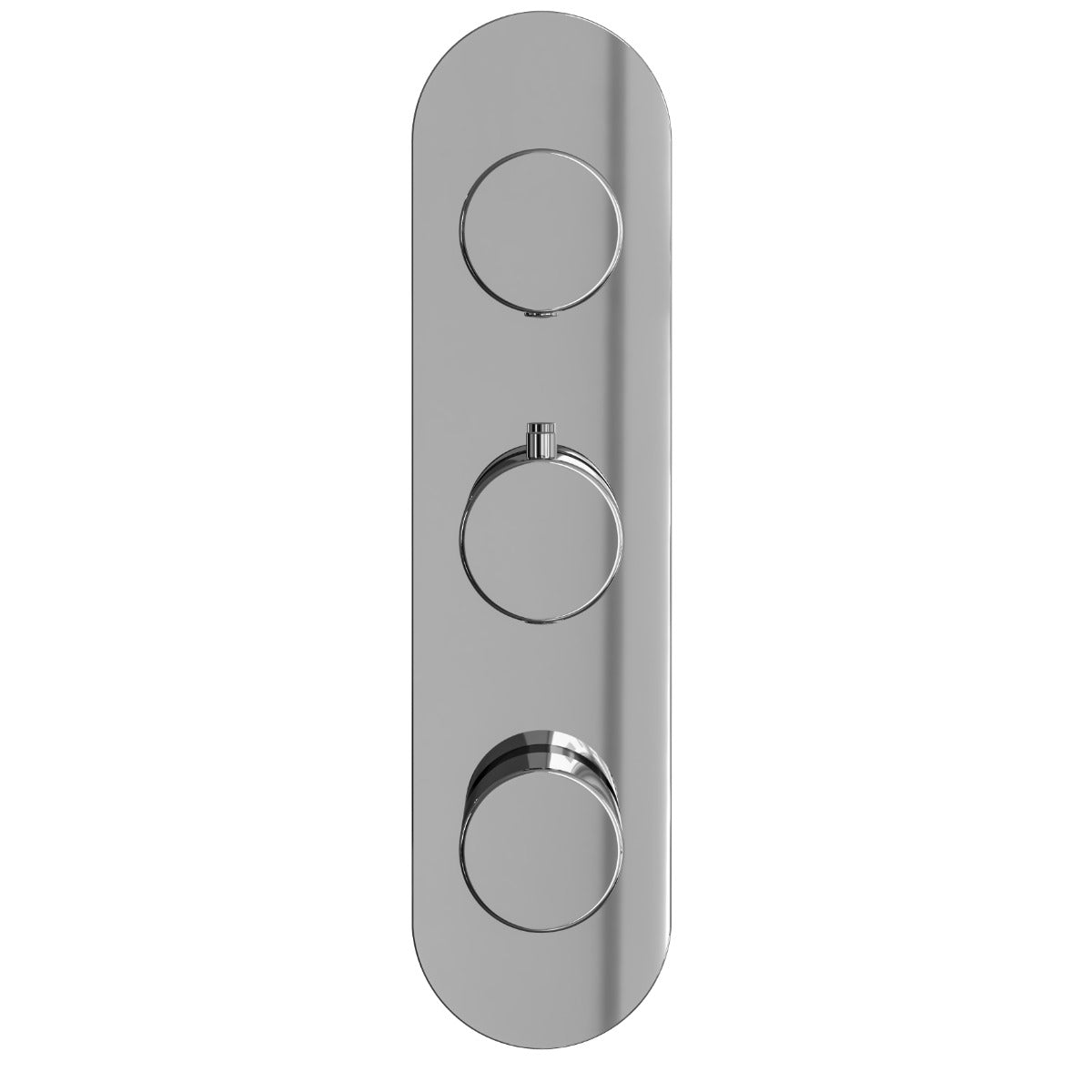 Fairford Element Chrome Round Concealed Triple Shower Valve, 2 Outlet