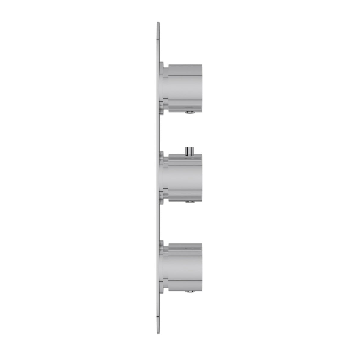Fairford Element Chrome Round Concealed Triple Shower Valve, 2 Outlet