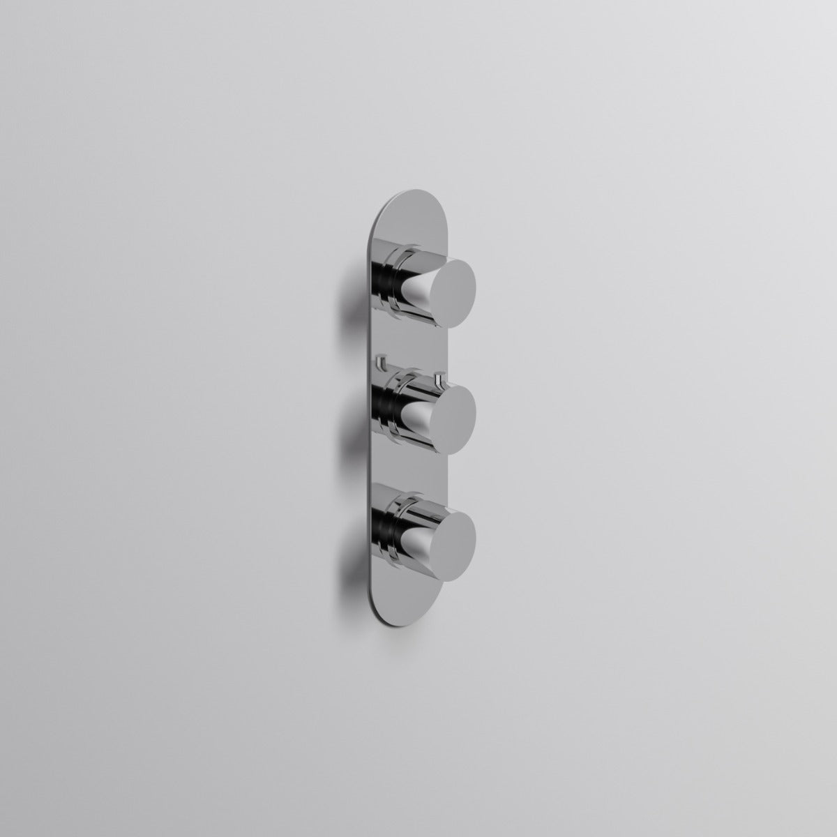 Fairford Element Chrome Round Concealed Triple Shower Valve, 2 Outlet