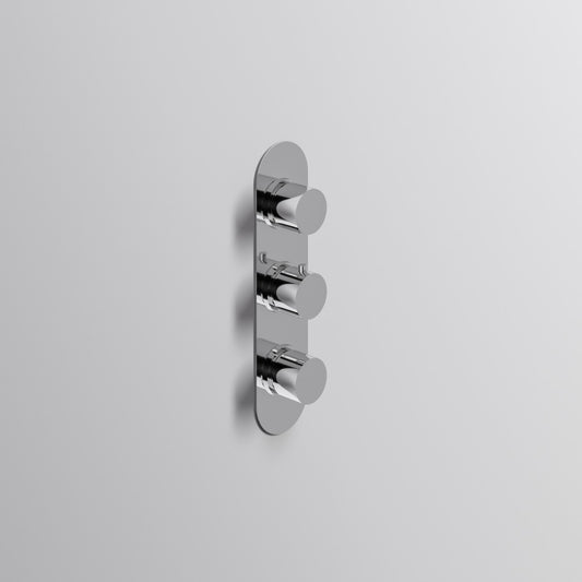 Fairford Element 5 Concealed Shower Kit with Slide Rail Kit, Wall Mounted Rain Head and Bath Overflow Filler, Chrome