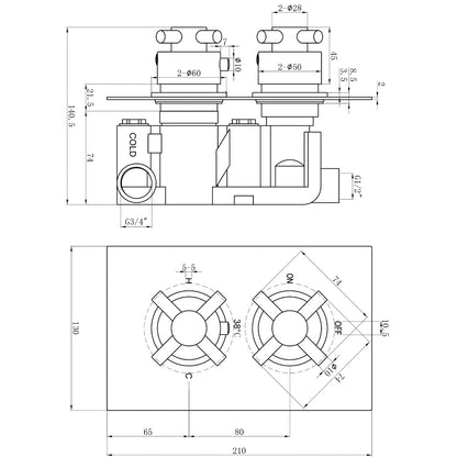 Fairford Tahoe Chrome Concealed Twin Shower Valve, 1 Outlet