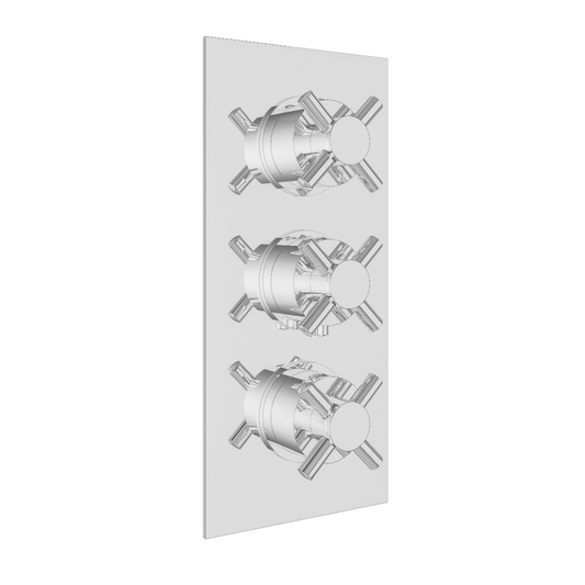 Fairford Tahoe Chrome Concealed Triple Shower Valve with Diverter, 3 Outlet