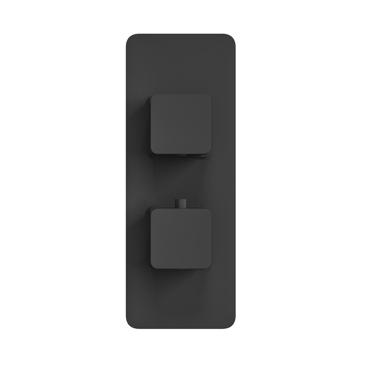 Fairford Una Matt Black Square Concealed Twin Shower Valve with Diverter, 2 Outlet