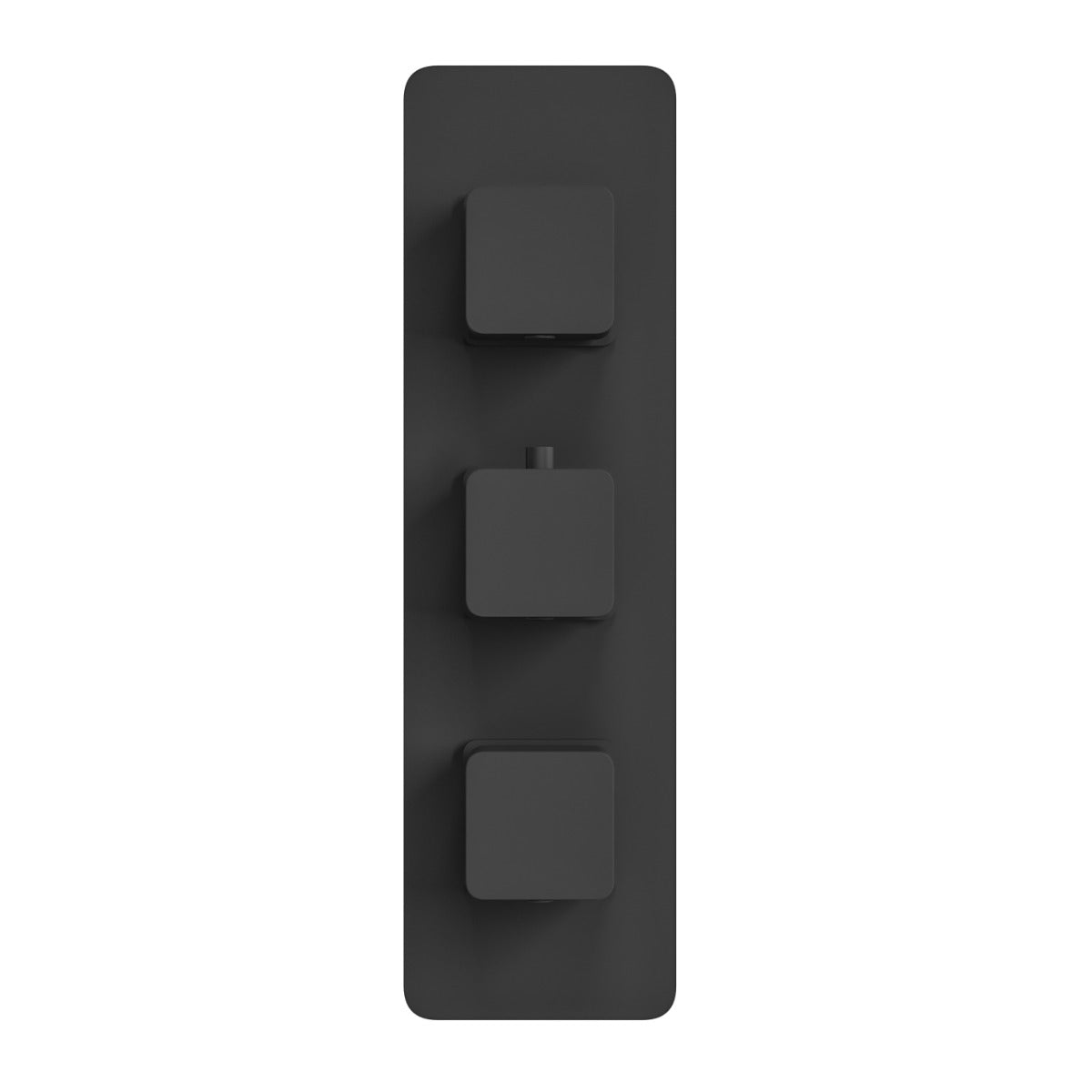 Fairford Una Matt Black Square Concealed Triple Shower Valve with Diverter, 3 Outlet