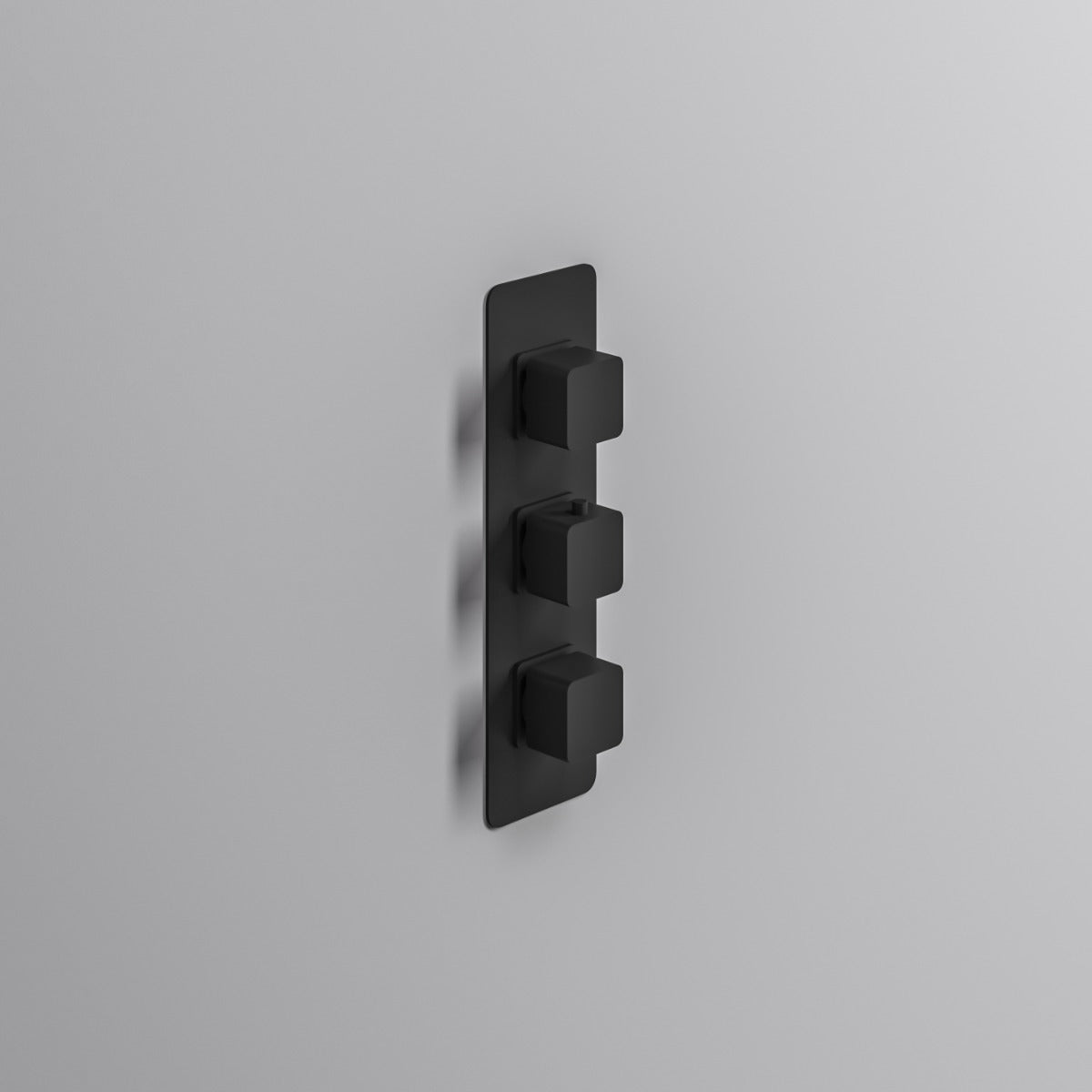 Fairford Una Matt Black Square Concealed Triple Shower Valve with Diverter, 3 Outlet